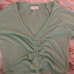 mint green crop top